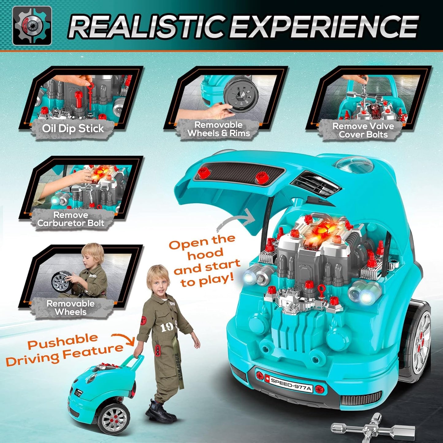 Interactive Kids' Toy Engine Workshop | Pretend Auto Repair Play Set 🔧🚗
