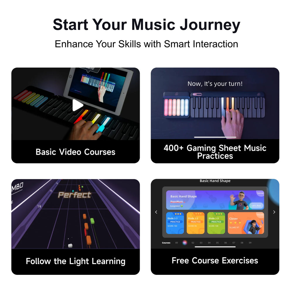 Smart Light-Guided Piano | Learn, Play & Create Anywhere 🎹✨