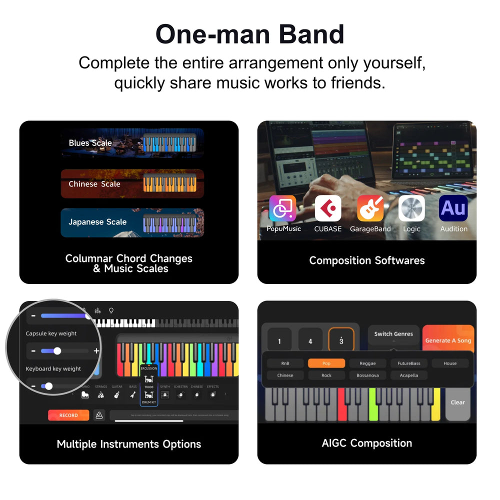 Smart Light-Guided Piano | Learn, Play & Create Anywhere 🎹✨