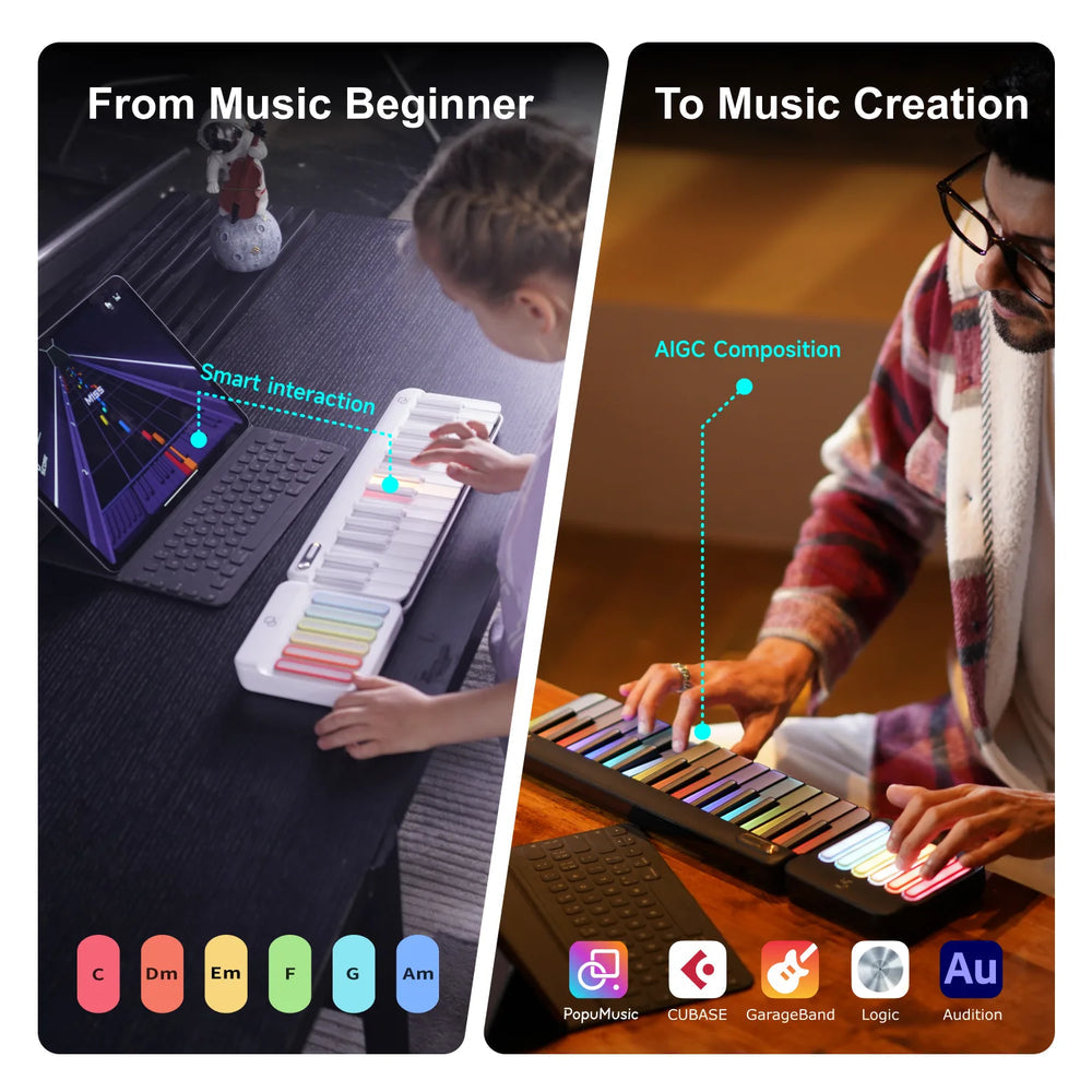 Smart Light-Guided Piano | Learn, Play & Create Anywhere 🎹✨