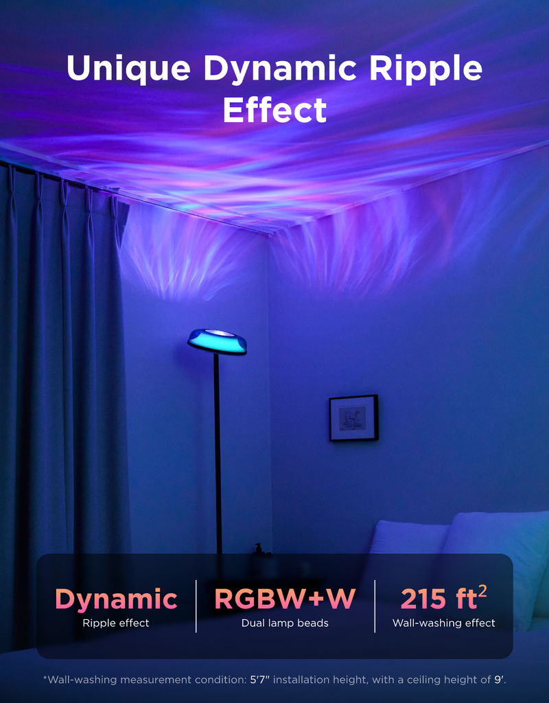 Dynamic Tri-Zone Uplight Floor Lamp | Smart Home Ambiance Redefined 💡✨